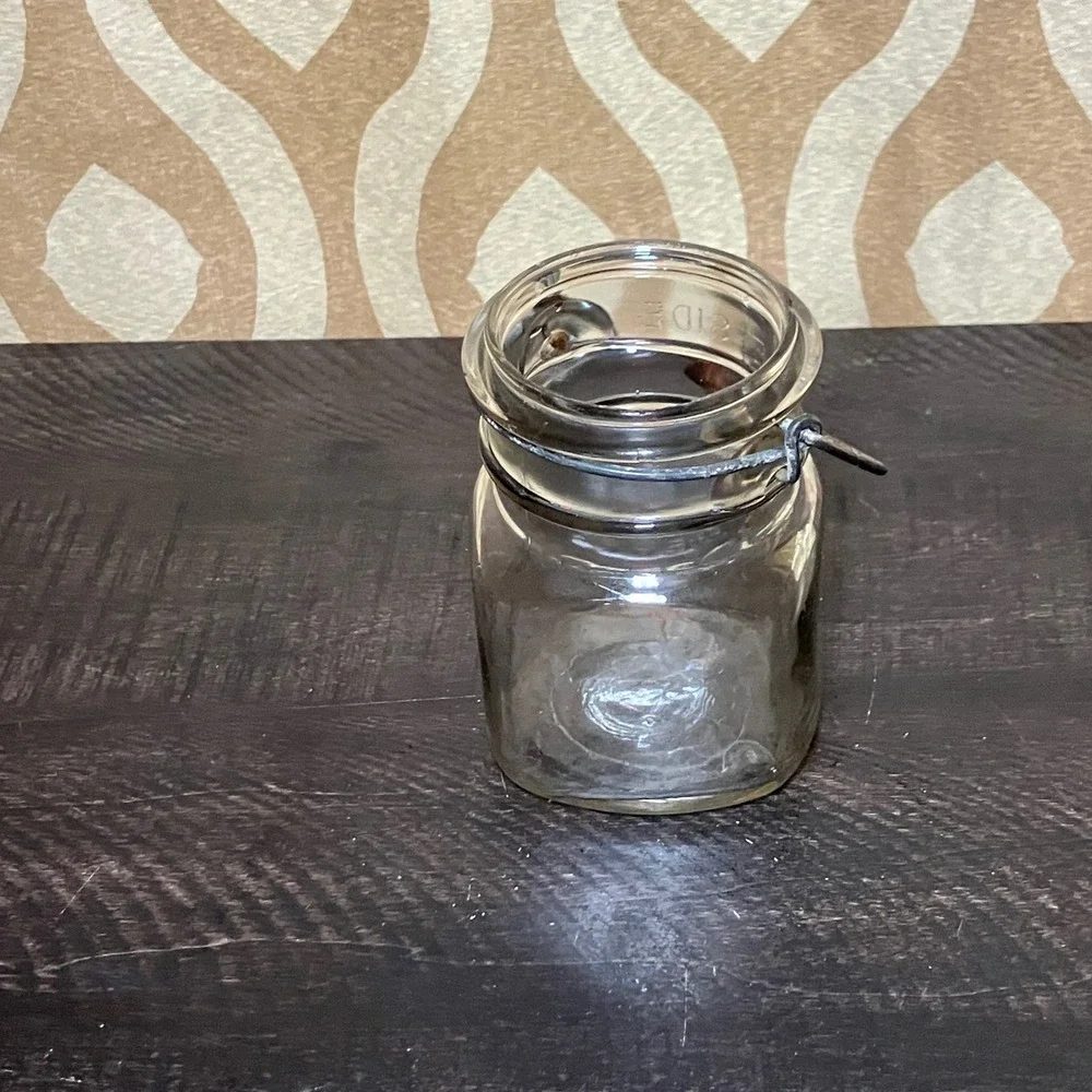 Ball Ideal Canning Jar Clear Glass Good Vintage Wire Bail Handle Embossed Logo